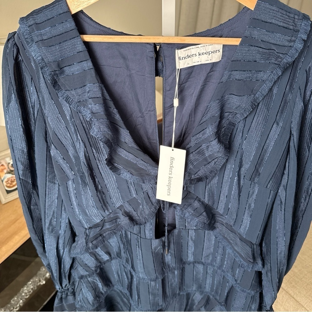 Finders Keepers Soraya Navy Blue Mini Dress Size XL NWT - Picture 6 of 16